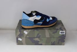 A pair of as new Valentino Garavani camouflage sneakers (EU 41).