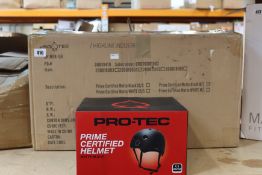 Six boxed as new Pro-Tec prime certified helmets in matte black.