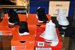 Five pairs of toddlers/children's Nike trainers; Star Runner 2 (UK 13.5K), Jordan 1 mid (UK 11.