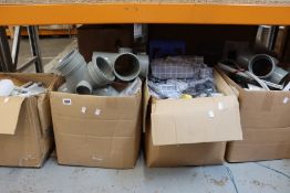 Five boxes of miscellaneous items.