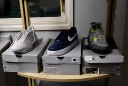 Three pairs of youths as new Nike trainers; Air Force 1 (UK 5.5), Air Force 1 AN20 (UK 6) and Air