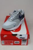 A pair of boxed as new Nike Air Max 1 London in blue and grey (UK 6).