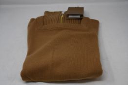 An as new Burberry Beckley zip necked sweater (L - RRP £250).