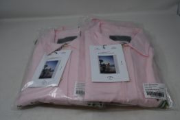 Four women's as new Desmond & Dempsey L'Oiseau Royal Embroidery Pink lounge shirts (All S).
