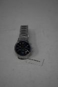 A men's as new Emporio Armani AR2448 stainless steel blue dial chronograph watch (No box).