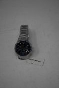 A men's as new Emporio Armani AR2448 stainless steel blue dial chronograph watch (No box).