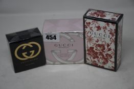 An as new Gucci Bamboo eau de toilette (75ml), an as new Gucci Bloom eau de parfum (100ml), an as