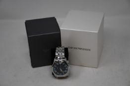 A men's boxed as new Emporio Armani AR1787 watch.