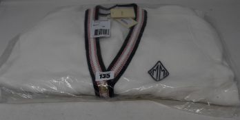 An as new Maje Maison embroidered patch cardigan (T2 - RRP £230).