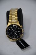 A men's as new Emporio Armani AR5857 gold chronograph watch (No box included).