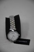 A ladies as new Emporio Armani AR1908 Gianni T-bar watch (No box included).