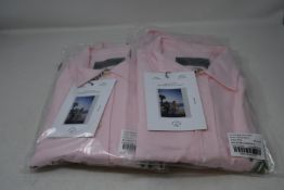 Four women's as new Desmond & Dempsey L'Oiseau Royal Embroidery Pink lounge shirts (All S).