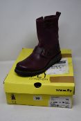 A pair of as new Fly London Sino boots in purple (UK 6).