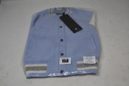 An as new Zoe Jordan Mini Edison cashmere bomber in blue (2-3 years - RRP £135).