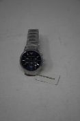 A men's as new Emporio Armani AR2448 stainless steel blue dial chronograph watch (No box).