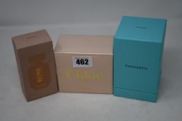 A boxed as new Tiffany & Co eau de parfum (75ml), an as new Hugo Boss The Scent eau de parfum (50ml)