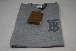 An as new Burberry Emerson monogramed top in grey (XXS - RRP £350 - Please note item has security
