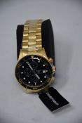 A men's as new Emporio Armani AR5857 gold chronograph watch (No box included).