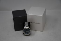 A men's boxed as new Emporio Armani AR1787 watch.