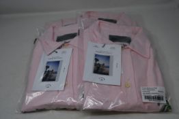 Four women's as new Desmond & Dempsey L'Oiseau Royal Embroidery Pink lounge shirts (All S).