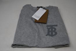 An as new Burberry Emerson monogramed top in grey (XS - RRP £350 - Please note item has security tag