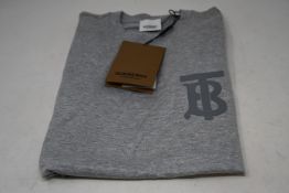 An as new Burberry Emerson monogramed top in grey (XXS - RRP £350 - Please note item has security