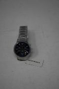 A men's as new Emporio Armani AR2448 stainless steel blue dial chronograph watch (No box).