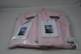 Four women's as new Desmond & Dempsey L'Oiseau Royal Embroidery Pink lounge shirts (All S).