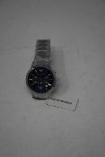 A men's as new Emporio Armani AR2448 stainless steel blue dial chronograph watch (No box).