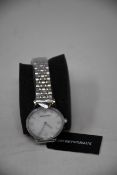 A ladies as new Emporio Armani AR1908 Gianni T-bar watch (No box included).
