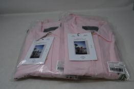 Four women's as new Desmond & Dempsey L'Oiseau Royal Embroidery Pink lounge shirts (All S).
