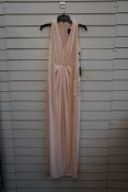 An as new Adrianna Papell pleated crepe gown (Size 10).