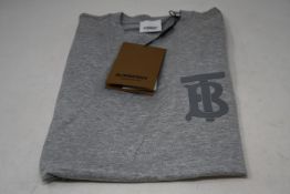 An as new Burberry Emerson monogramed top in grey (M - RRP £350 - Please note item has security