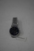 A men's as new Emporio Armani AR2448 stainless steel blue dial chronograph watch (No box).