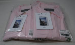 Four women's as new Desmond & Dempsey L'Oiseau Royal Embroidery Pink lounge shirts (All S).