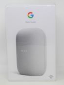 A boxed as new Google Nest Audio Smart Speaker in Chalk (M/N: GA01420-GB) (Box sealed, some