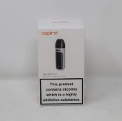 Five boxed as new Aspire Tigon AIO Pod Vape Kits in Orange (Boxes sealed) (Over 18's only).