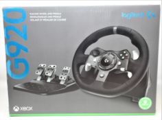 A boxed as new Logitech G920 Driving Force Racing Wheel and Pedals for Xbox/PC (P/N: 941-000124) (