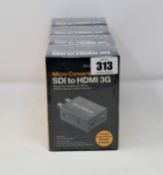 Four boxed as new Blackmagic Micro Converter SDI to HDMI 3G Video Converters (Power supples