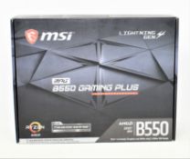 A boxed as new MSI AMD B550 MPG Gaming Plus AM4 AMD Motherboard (Box opened).