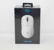 A boxed as new Logitech Pro X Superlight Wireless Gaming Mouse in White (P/N: 910-005943) (Box