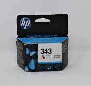 Ten boxed as new HP 343 C8766EE Tri-color Ink Cartridges (Exp. Date: SEP 2022) (Boxes sealed, some