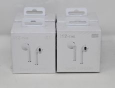 Four boxed as new i12-TWS 5.0 wireless earphones (Boxes sealed).