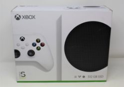 A boxed as new Xbox Series S 512GB Digital Console in White (SKU: RRS-00007) (Box sealed, some