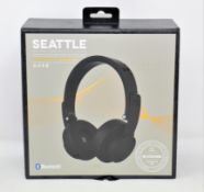 A boxed as new pair of Urbanista Seattle Wireless Bluetooth Headphones in Black (Box sealed).