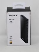 A boxed as new Sony Walkman NW-A105 Touchscreen High Res Digital Media Player in Black.