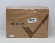 Two boxed as new pairs of Retevis RT24 PMR446 Two Way Radios (Packaging sealed).