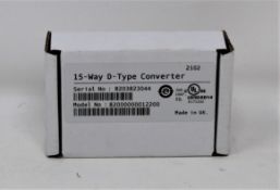 Five boxed as new Control Techniques 15-Way D-Type Converters (M/N: 82000000012200).