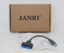 Three boxed as new JANRI USB 3.0 to SATA Adapter Cables.