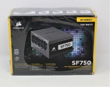 A boxed as new Corsair SF750 750W modular power supply 80 plus platinum (serial number: 20444870,
